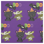 かわいいハロウィーン猫こうもり&ミイブー ファブリック (見本)