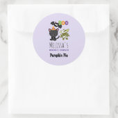 かわいいハロウィーン猫こうもり&ミイラろうそく ラウンドシール (バッグ)