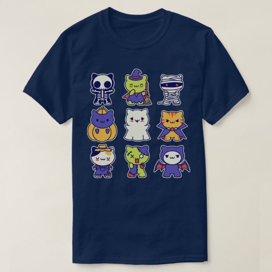 かわいいハロウィーン猫ちゃん Tシャツ (デザイン正面)
