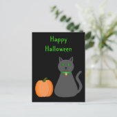 かわいいハロウィーン猫とカボチャカスタムン ポストカード (スタンド正面)