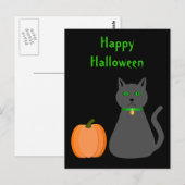 かわいいハロウィーン猫とカボチャカスタムン ポストカード (正面/裏面)