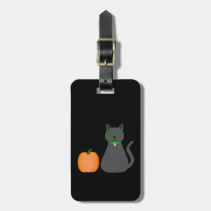 かわいいハロウィーン猫とカボチャカスタムン ラゲッジタグ