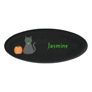 かわいいハロウィーン猫とカボチャカスタムン 名札
