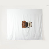 かわいいハロウィーン猫とカボチャ特大Tシャツ タペストリー (正面(横))