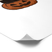 かわいいハロウィーン猫とカボチャ特大Tシャツ ポスター (角)