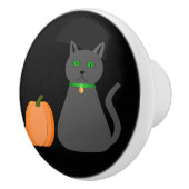 かわいいハロウィーン猫とカボチャ セラミックノブ (右)