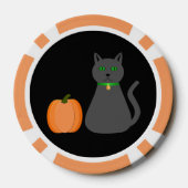 かわいいハロウィーン猫とカボチャ ポーカーチップ (裏面)