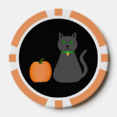 かわいいハロウィーン猫とカボチャ ポーカーチップ (正面)