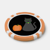かわいいハロウィーン猫とカボチャ ポーカーチップ (シングル)