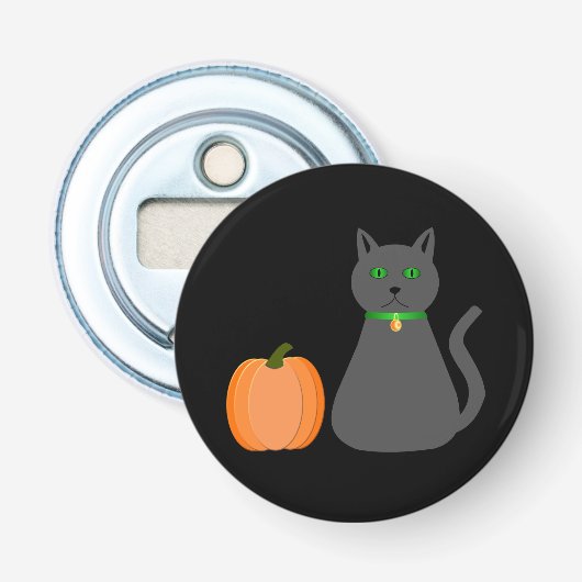 かわいいハロウィーン猫とカボチャ 栓抜き (正面)