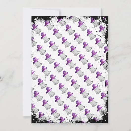 かわいいハロウィーン猫と犬のパーティの招待状 招待状 (裏面)