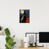 かわいいハロウィーン猫のポスター ポスター (ホームオフィス)