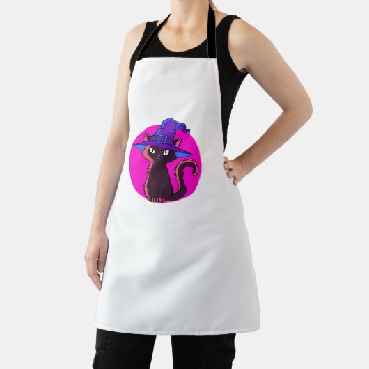 かわいいハロウィーン猫オーバーサイズTシャツ エプロン (インサイチュ)
