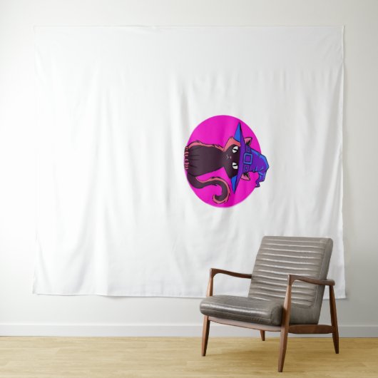 かわいいハロウィーン猫オーバーサイズTシャツ タペストリー (インサイチュ(横))