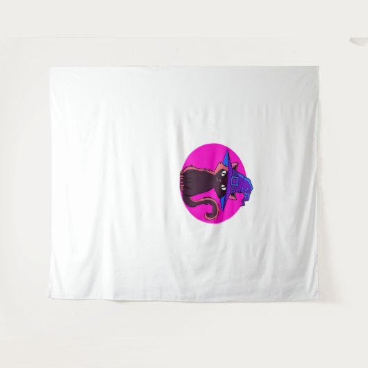 かわいいハロウィーン猫オーバーサイズTシャツ タペストリー (正面(横))