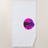 かわいいハロウィーン猫オーバーサイズTシャツ ビーチタオル (正面)