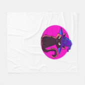 かわいいハロウィーン猫オーバーサイズTシャツ フリースブランケット (正面(横))