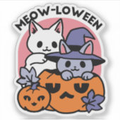 かわいいハロウィーン猫デザイン シール (正面)