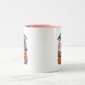 かわいいハロウィーン猫デザイン ツートーンマグカップ (中央)