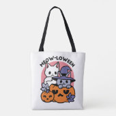 かわいいハロウィーン猫デザイン トートバッグ (裏面)