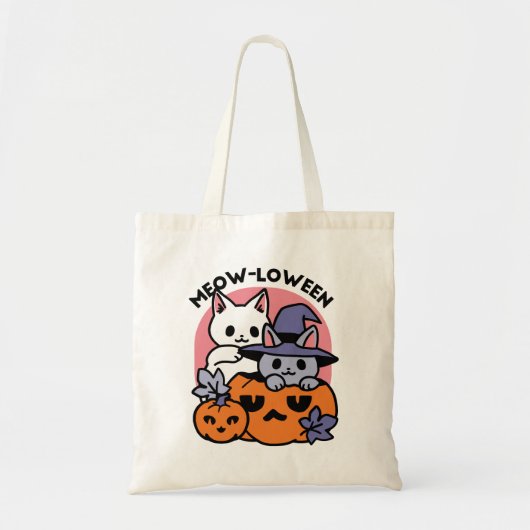 かわいいハロウィーン猫デザイン トートバッグ (正面)