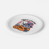 かわいいハロウィーン猫デザイン ペーパープレート (アングル)