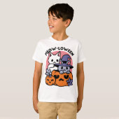 かわいいハロウィーン猫デザイン Tシャツ (正面フル)