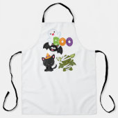 かわいいハロウィーン猫、こうもり、ママ&幽霊 エプロン (正面)
