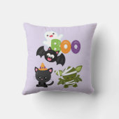 かわいいハロウィーン猫、こうもり、ママ&幽霊 クッション (裏面)
