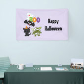 かわいいハロウィーン猫、こうもり、ママ&幽霊 横断幕 (トレードショー)