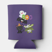 かわいいハロウィーン猫、こうもり、ママ&幽霊 缶クーラー (裏面)