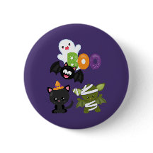 かわいいハロウィーン猫、こうもり、ママ&幽霊