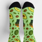 かわいいハロウィーン猫&アボカド柄の靴下 ソックス (上部)