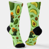 かわいいハロウィーン猫&アボカド柄の靴下 ソックス (傾斜あり)