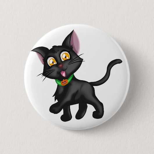 かわいいハロウィーン猫 缶バッジ (正面)