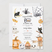 かわいいハロウィーン甘い小さなブーブベビーシャワー 招待状 (正面)