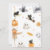 かわいいハロウィーン甘い小さなブーブベビーシャワー 招待状 (裏面)