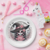 かわいいハロウィーン砂糖スカルウィッチシ幽霊のよく出るーン ペーパープレート (パーティー)