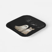 かわいいハロウィーン結婚をテーマにしたアニバーサリーケーキ ペーパープレート (傾斜あり)