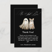 かわいいハロウィーン結婚をテーマにした記念日ディナー サンキューカード (正面/裏面)