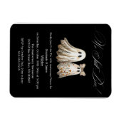 かわいいハロウィーン結婚をテーマにした記念日ディナー マグネット (横)