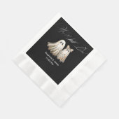 かわいいハロウィーン結婚をテーマにした記念日ディナー 縁ありランチョンナプキン (角)