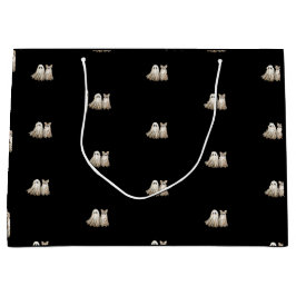 かわいいハロウィーン結婚をテーマにした記念日 ラージペーパーバッグ