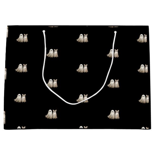 かわいいハロウィーン結婚をテーマにした記念日 ラージペーパーバッグ (正面)