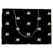 かわいいハロウィーン結婚をテーマにした記念日 ラージペーパーバッグ (裏面)