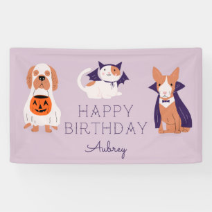 かわいいハロウィーン衣装ペット誕生パーティー 横断幕
