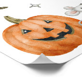 かわいいハロウィーン誕生日ウェルカムサイン ポスター (角)