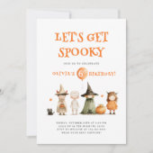 かわいいハロウィーン誕生日キッズパーティー 招待状 (正面)