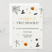 かわいいハロウィーン誕生日パーティー不気味2回の招待 招待状 (正面/裏面)