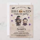 かわいいハロウィーン誕生日パーティー 招待状 (正面)